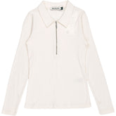 Baukjen Cream Zip Collar Organic Cotton Top