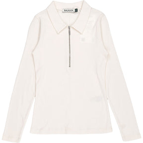 Baukjen Cream Zip Collar Organic Cotton Top