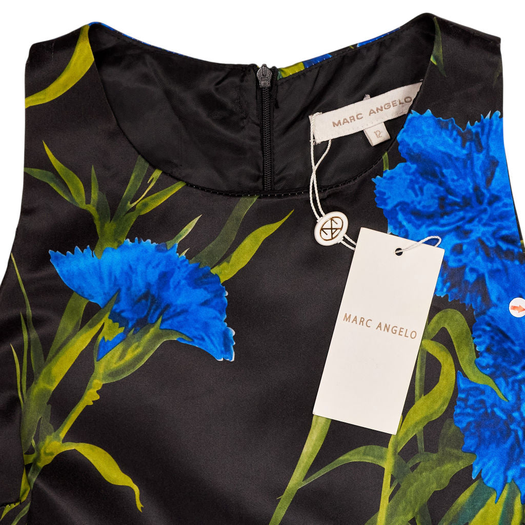 Marc Angelo Black Blue Floral Dress