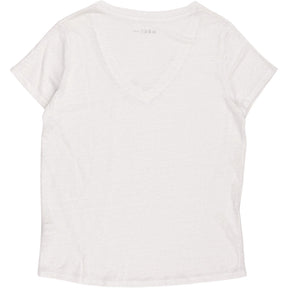 NRBY White Linen V-Neck T-Shirt