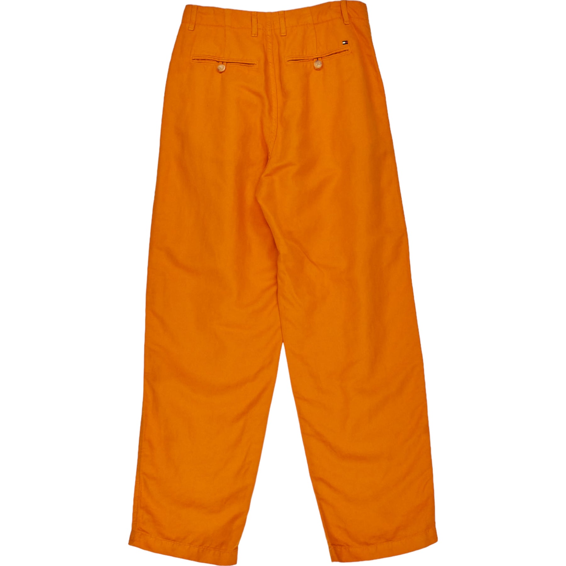 Tommy Hilfiger Orange Cotton Linen Straight Pants