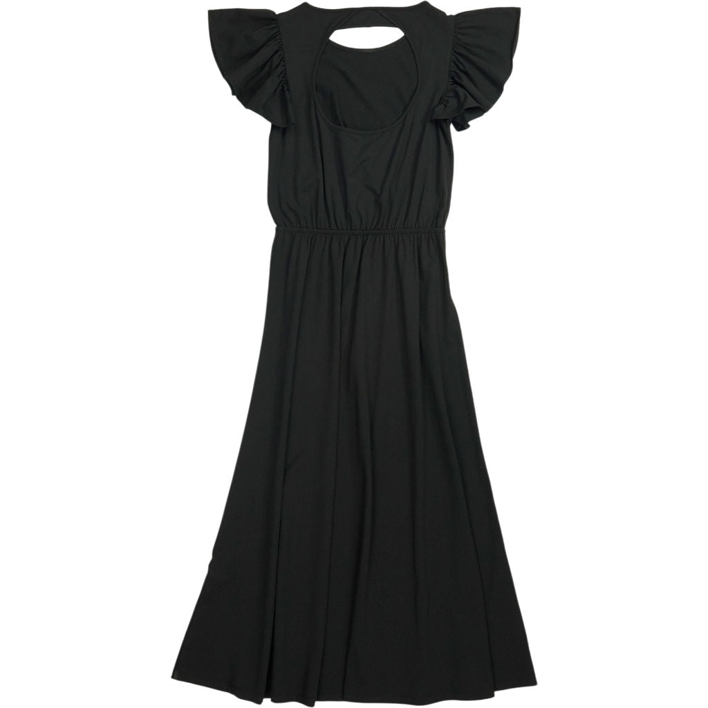 Wyse Black Ruffle Sleeve Dress