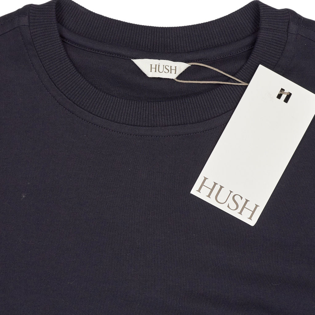 Hush Navy Esme Short Sleeve Pleated Midi Dress