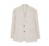 Frame Cream Linen Blazer Jacket XS