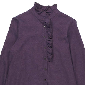 Beaufort & Blake Purple Ruffle Cotton Blouse