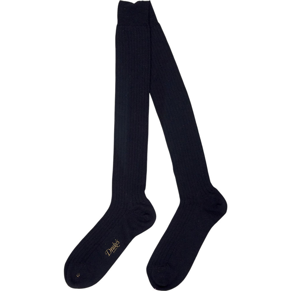 Drake's Black Merino Wool Socks