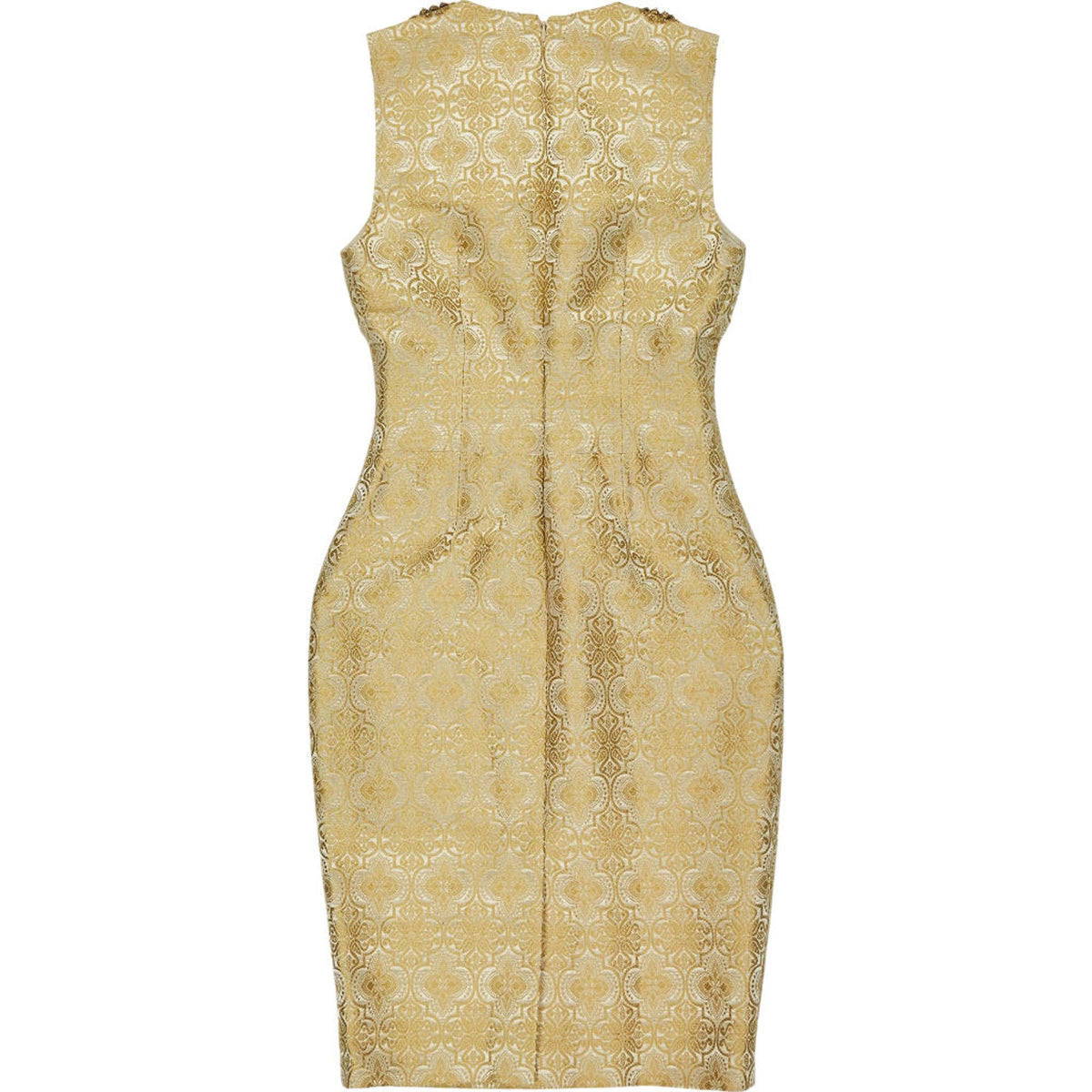 Vera Wang Gold Beaded Sleeveless Dress