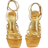 Topshop Gold Strappy Heels