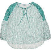 NRBY Green Patterned Linen Blouse
