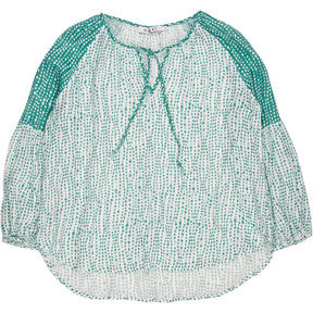 NRBY Green Patterned Linen Blouse