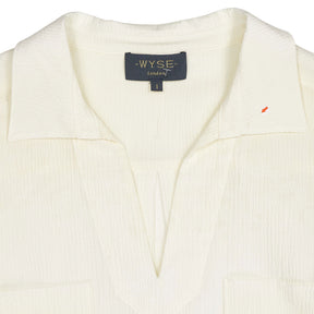 WYSE White Seersucker Shift Dress