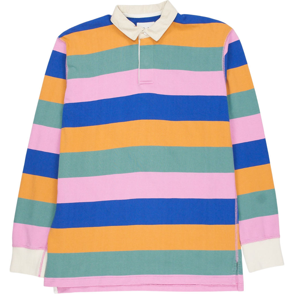 Drake's Multicolour Striped Rugby Polo M