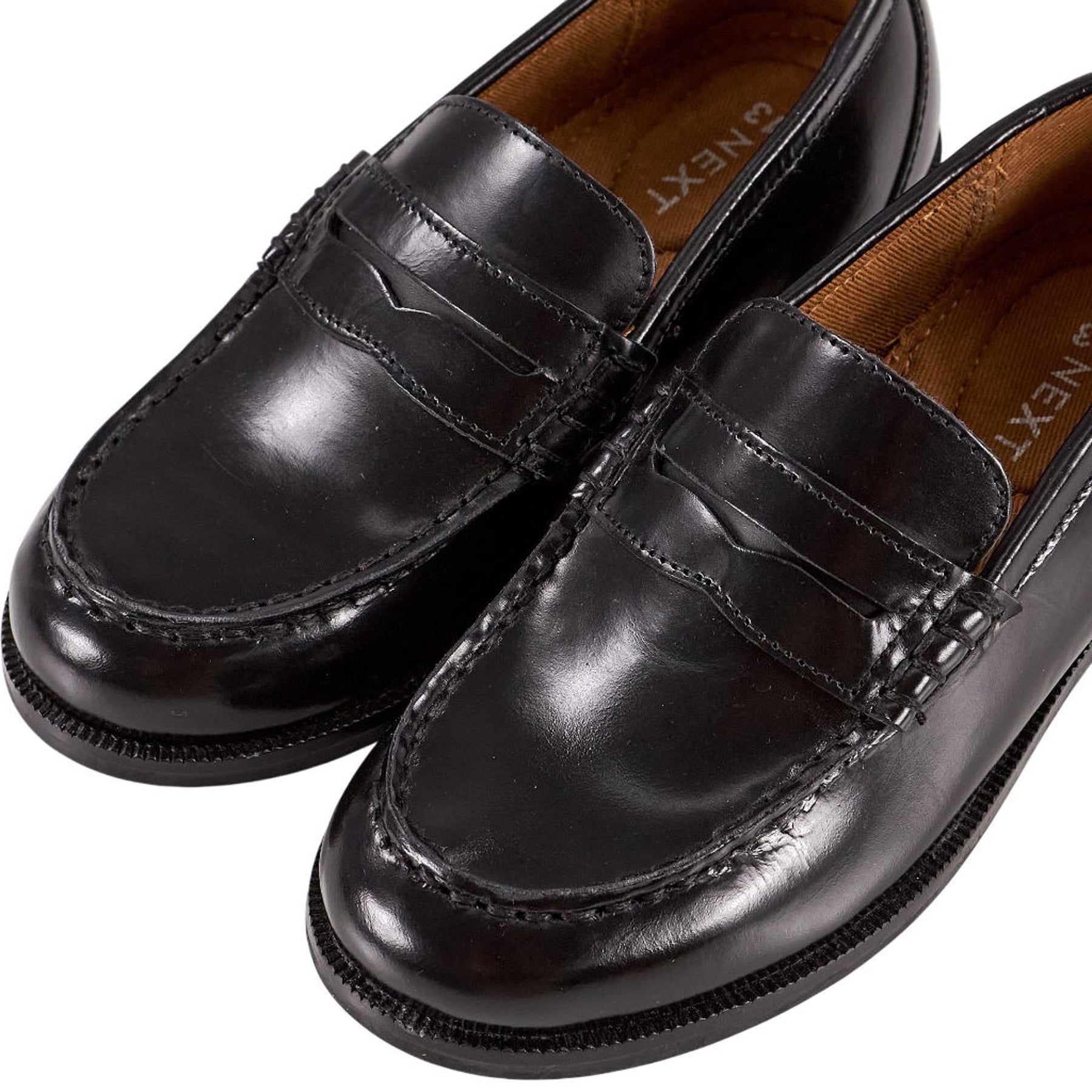 Next Black Leather Loafers Kids
