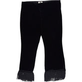 Joanie x Dawn Porter Staten Island Black Velvet Fringe Trousers