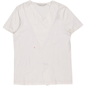 W. Rubens White V Neck Cotton T-Shirt