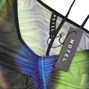 Motel Green Blue Mesh Tapi Top