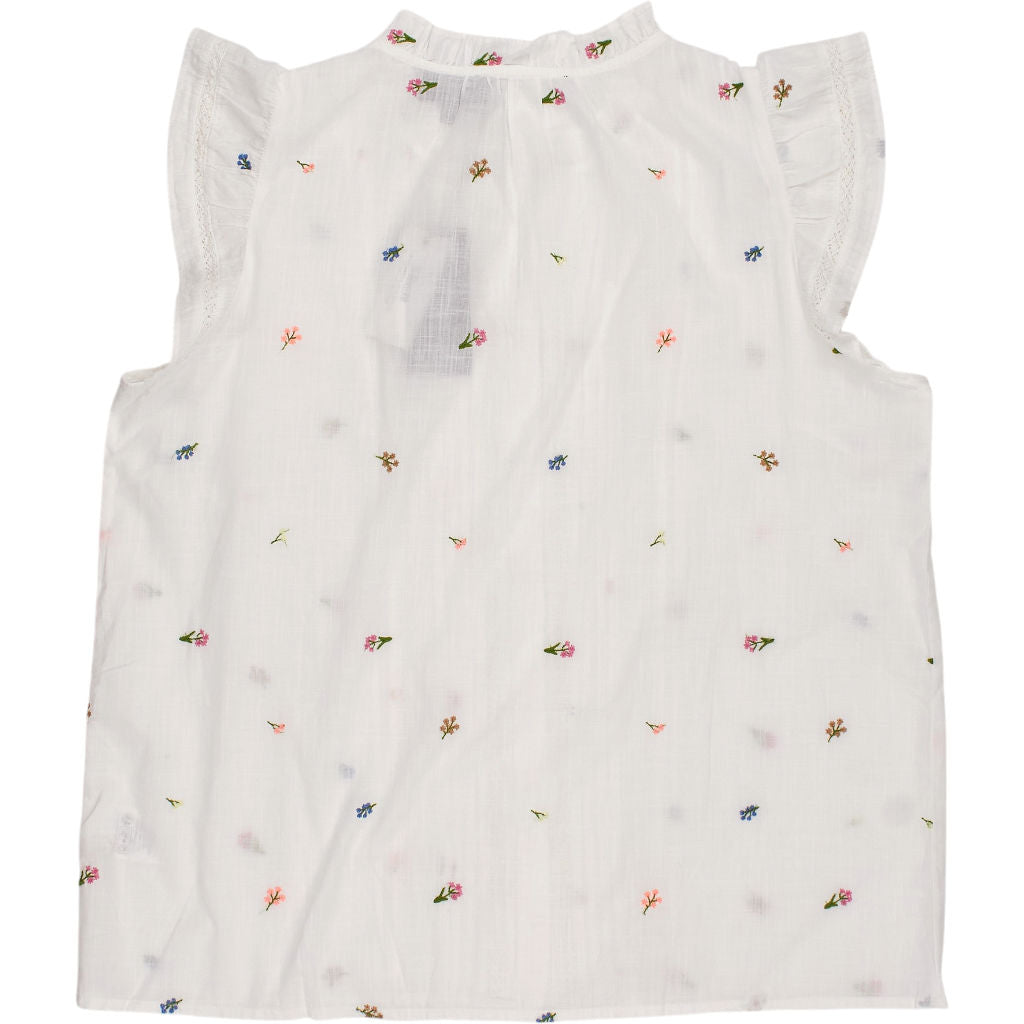 WYSE White Embroidered Melody Lace Top