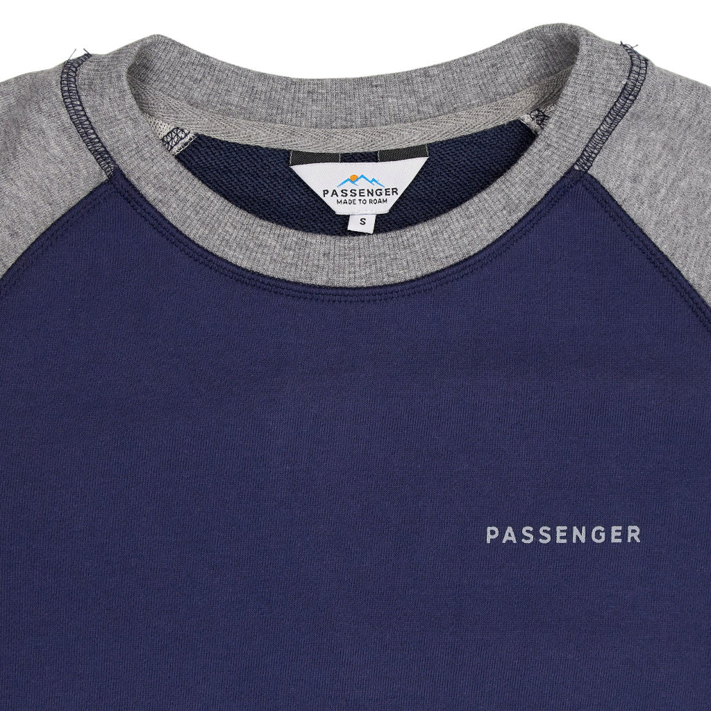 Passenger Blue Grey Raglan Sweatshirt