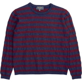 Wyse Navy Burgundy Striped Jumper