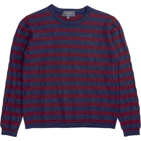 Wyse Navy Burgundy Striped Jumper
