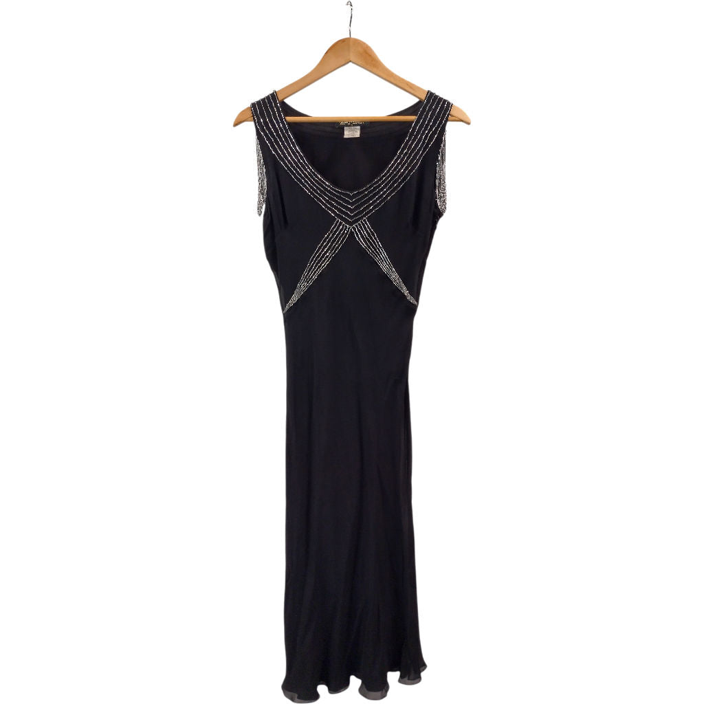 Vintage Collette Dinnigan Black Silk Beaded Dress