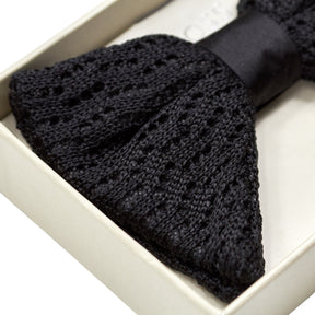 Moss Black Pure Silk Bow Tie
