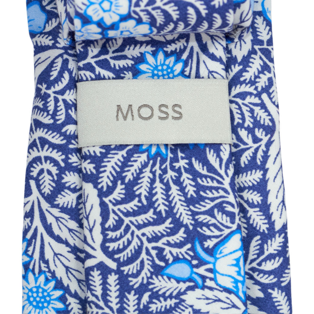 Moss Blue Floral Pattern Tie Bundle x 3
