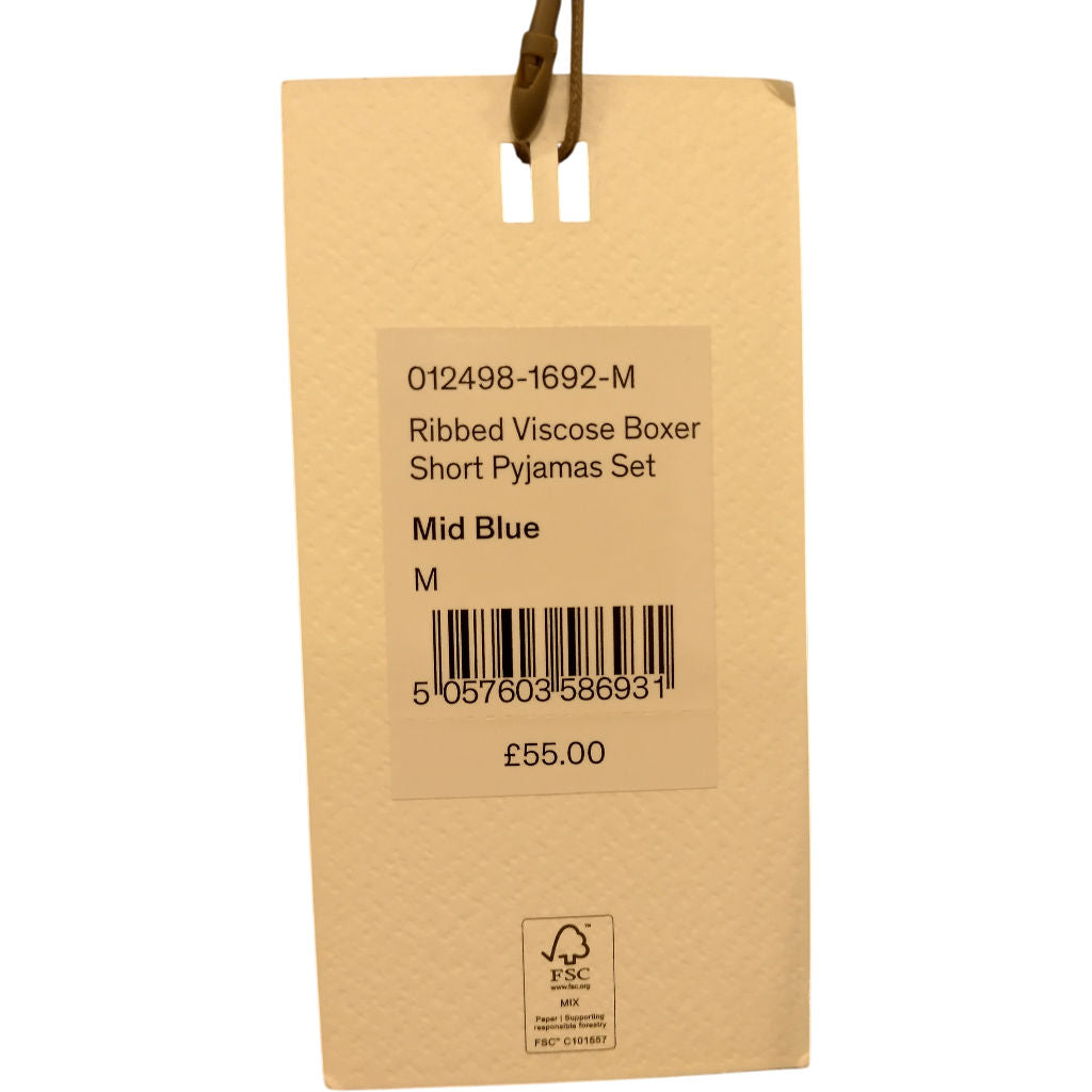 Hush Mid Blue Ribbed Pyjama Top