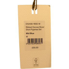 Hush Mid Blue Ribbed Pyjama Top