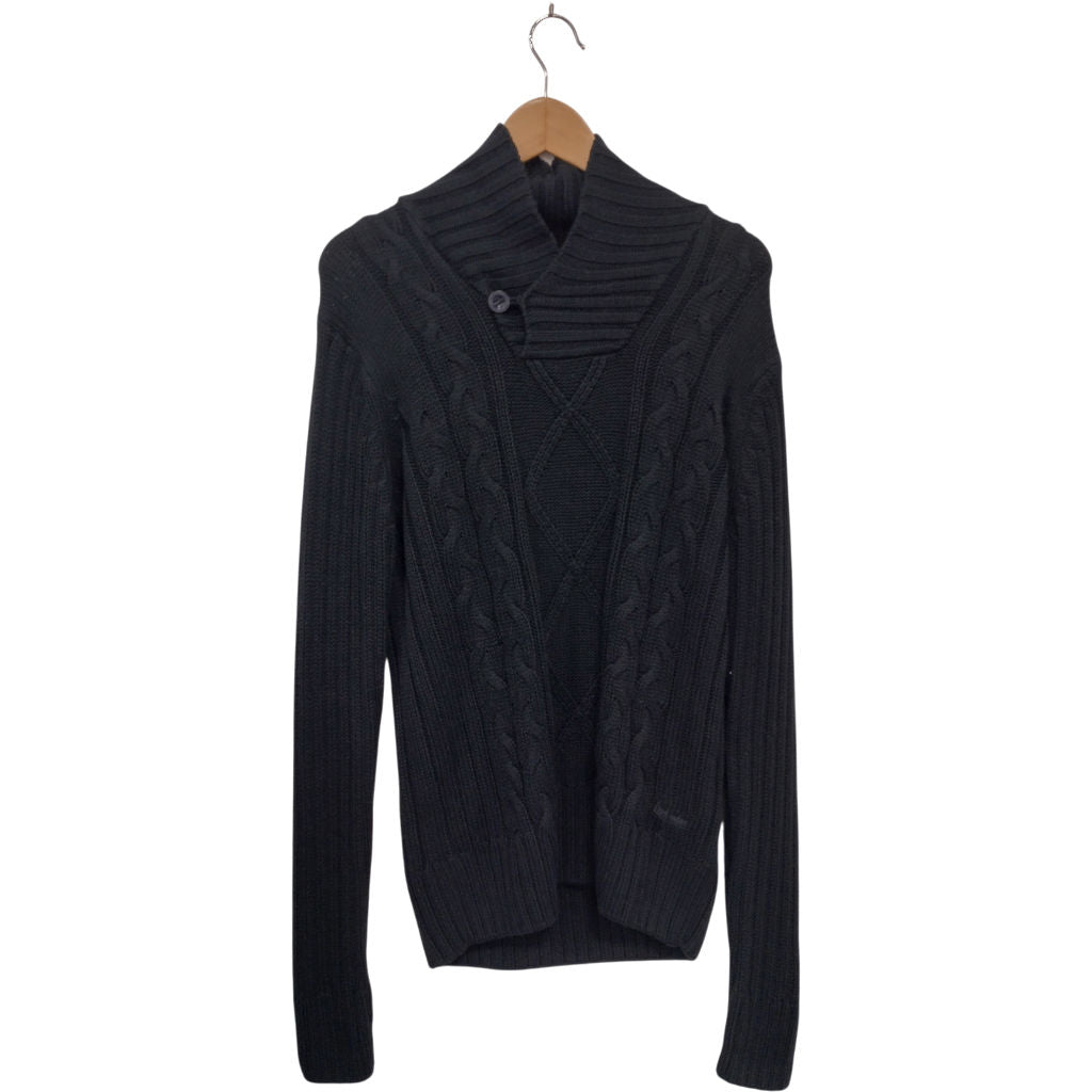 Lee Cooper Navy Blue Cable Knit Jumper