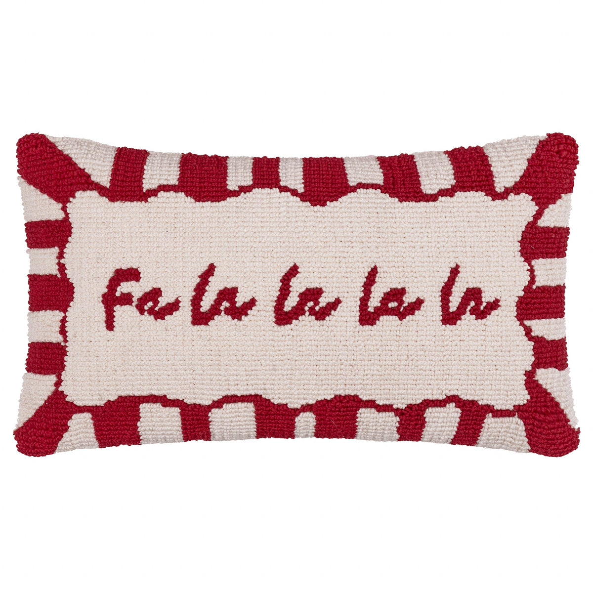 Candy Stripe 'Fa La La' Tufted Cushion