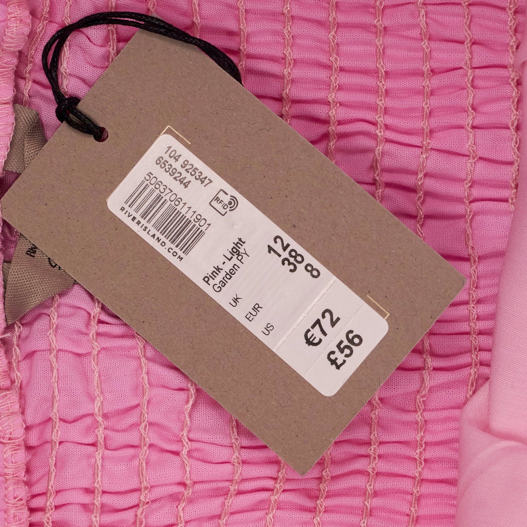 River Island Pink Off-Shoulder Pleated Dress