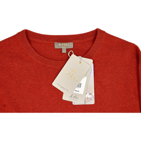 N.Peal Dark Orange Oxford Round Neck Jumper