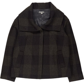 Gap Green/Black Check Wool Coat