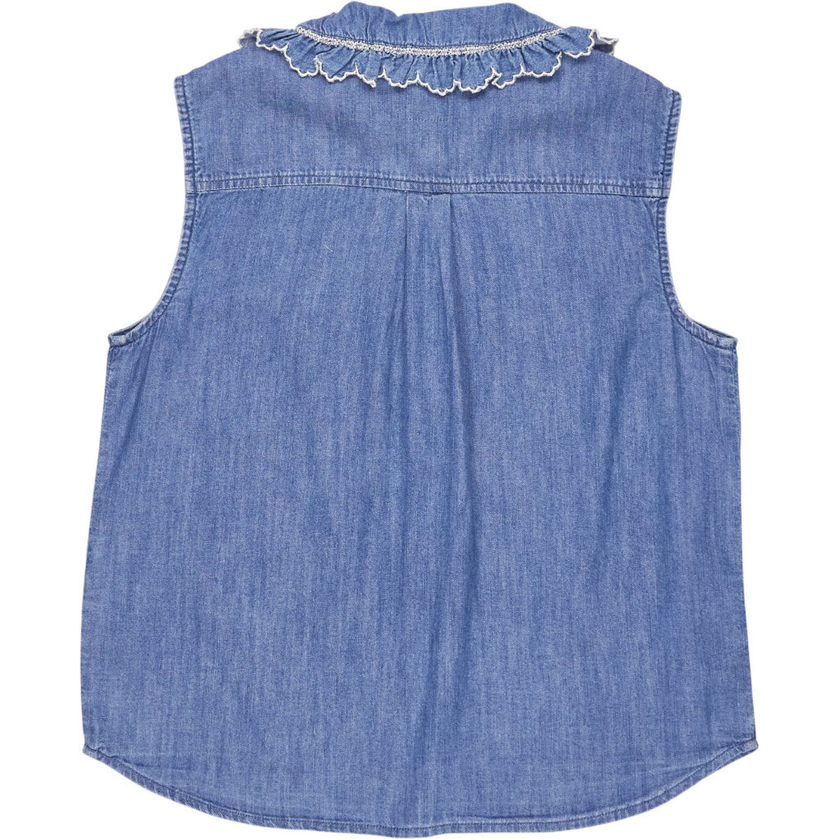 seventy + mochi Blue Denim Sleeveless Blouse