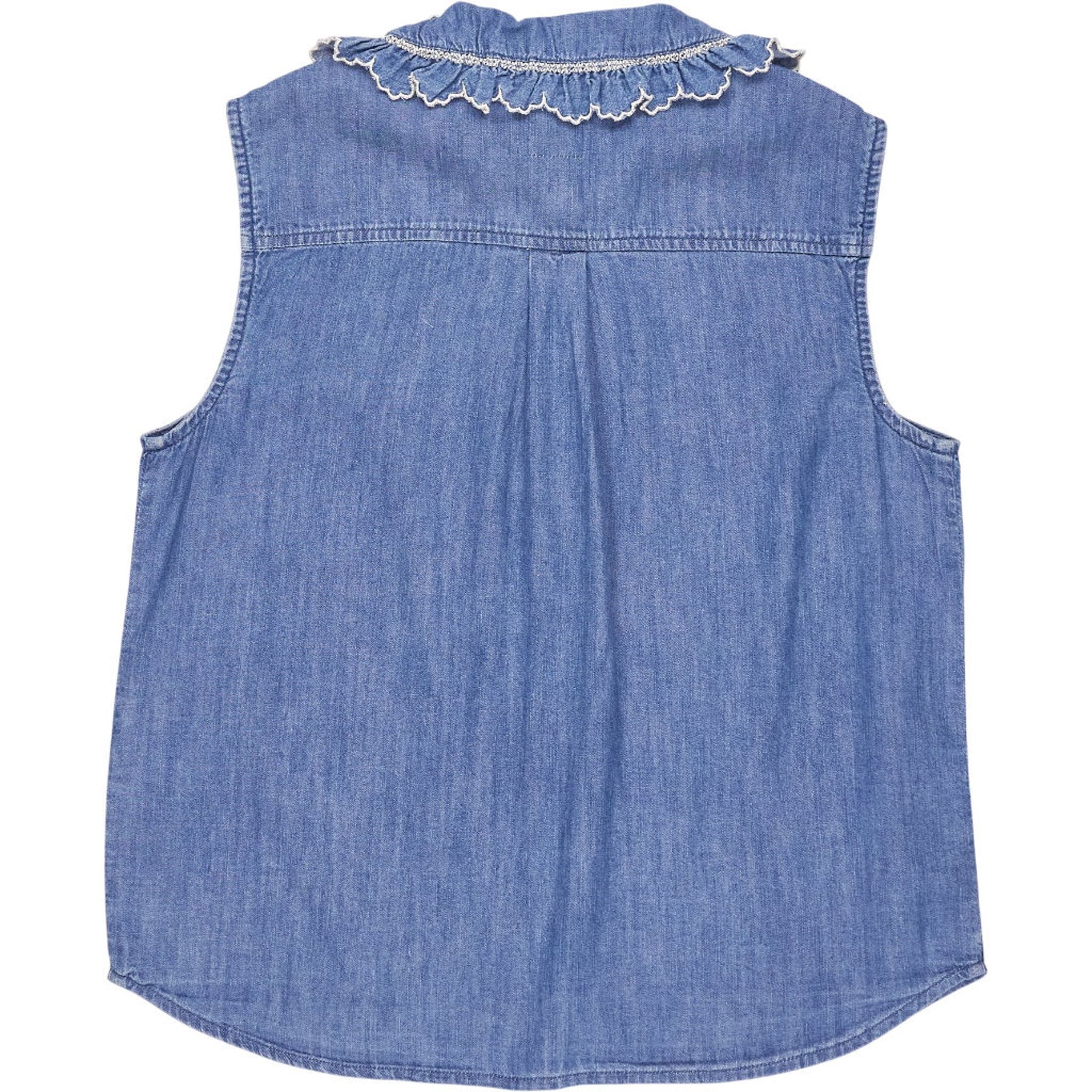seventy + mochi Blue Denim Sleeveless Blouse