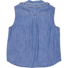 seventy + mochi Blue Denim Sleeveless Blouse