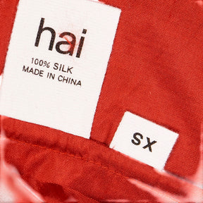 Hai Red Silk Tie Blouse