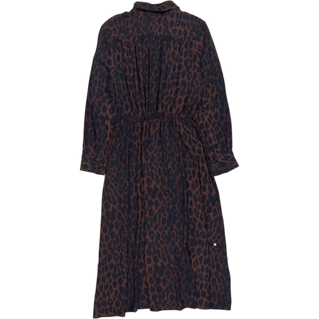 Hush Brown Blue Rosey Midi Shirt Dress