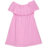 River Island Pink Off-Shoulder Pleated Dress