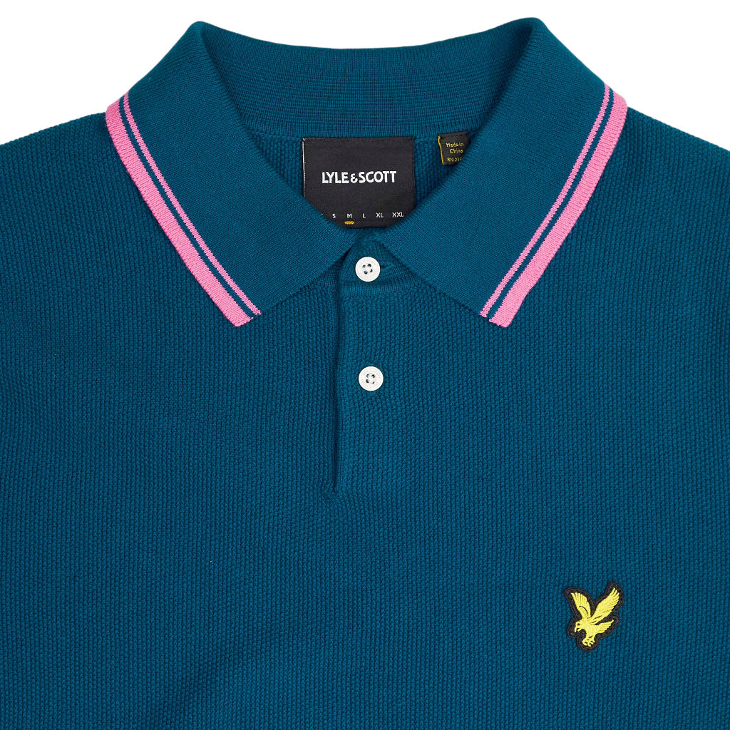 Lyle & Scott Teal Blue Cotton Polo Shirt