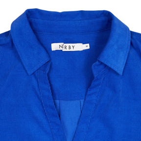 NRBY Blue Cotton Belted Shirt Dress