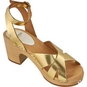 YOUYOU Gold Leather Sandals