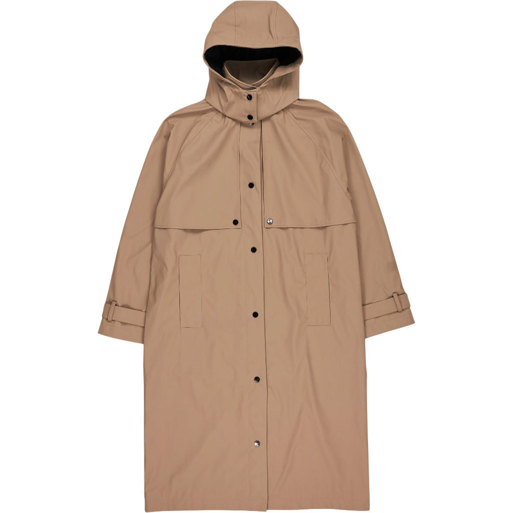 Lands' End Beige Hooded Rain Coat
