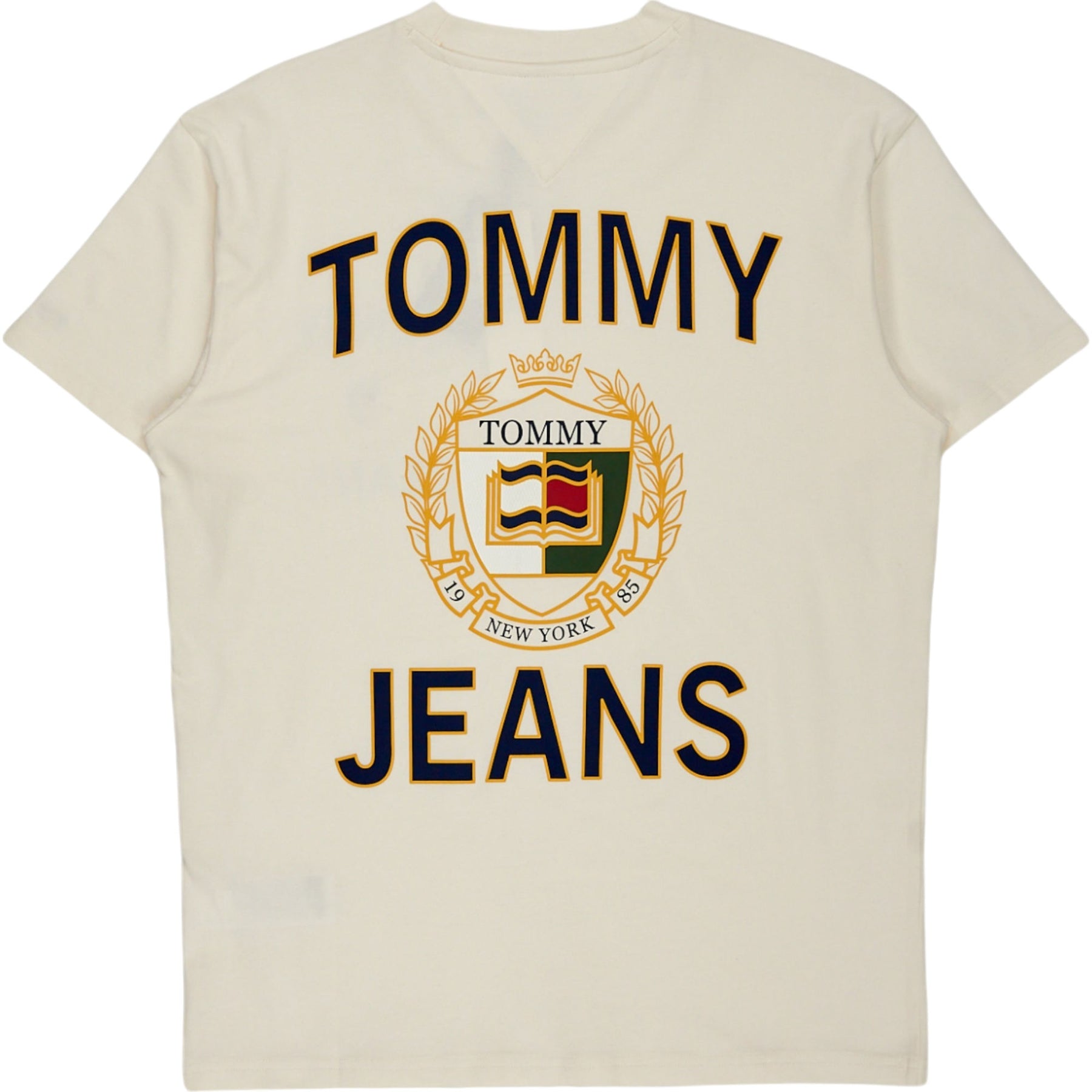 Tommy Jeans Cream Heritage Logo T Shirt