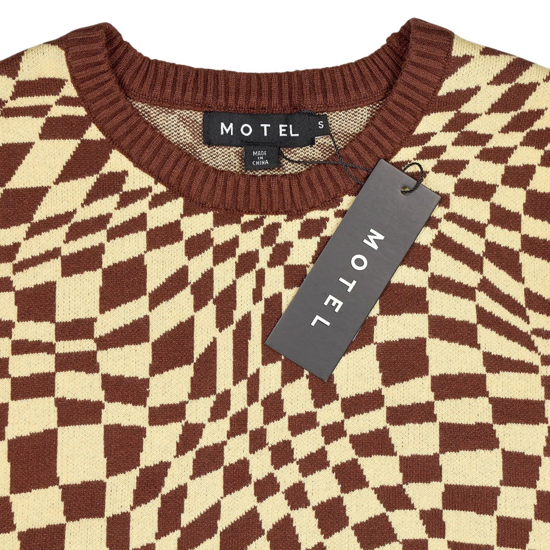 Motel Brown Square Knit Vest