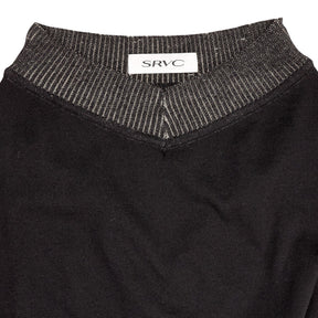 SRVC Black Wool Cropped Jumper