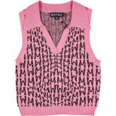 Motel Pink Wavy Knit Tank Vest