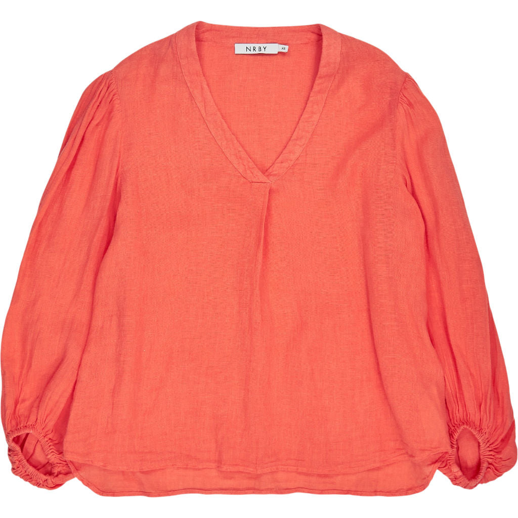 NRBY Coral Linen Blouse