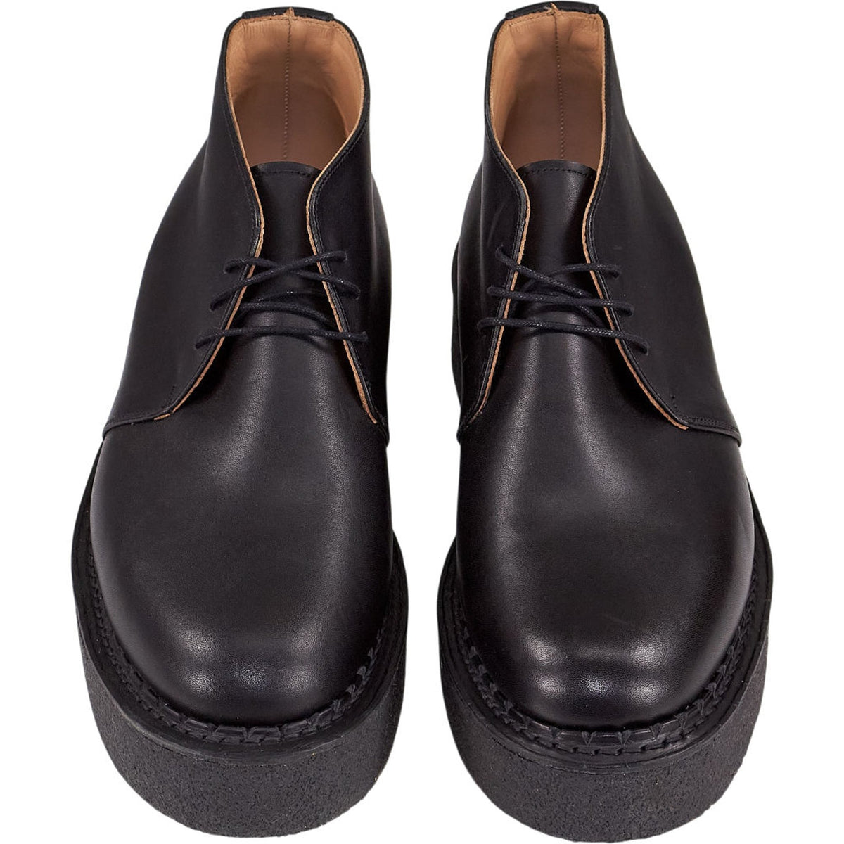 YMC Black Leather Platform Boots